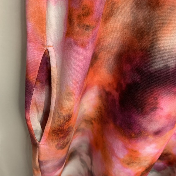 Chicos French Terry Tie-Dye Poof Sleeve Pockets Cotton Dress Shirt Sz 2 US L - Picture 4 of 6